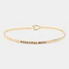 Fashnzfab Beautiful Mess Brass Thin Metal Hook Bracelet Gold In Gold