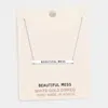 Fashnzfab 'beautiful Mess' Horizontal Metal Bar Pendant Necklace In Metallic