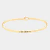 Fashnzfab Beautiful Thin Metal Hook Bracelet Gold In Gold