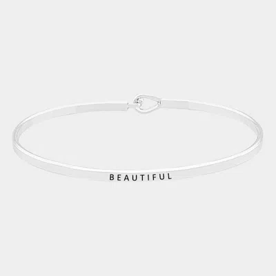 Fashnzfab Beautiful Thin Metal Hook Bracelet Rhodium In Multi