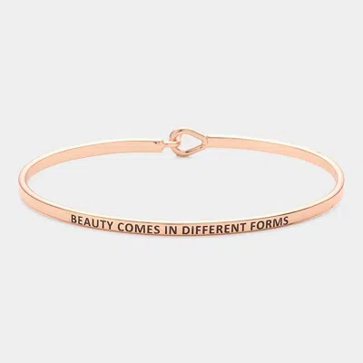 Fashnzfab Beauty Comes In... Thin Brass Metal Hook Bracelet Rose Gold In Multi