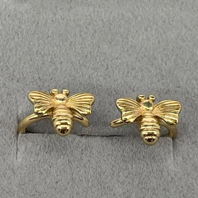 Fashnzfab Bee Ear Cuffs (pair) In Gold