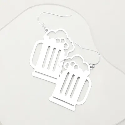 Fashnzfab Beer Shaped Metal Earrings In Blue