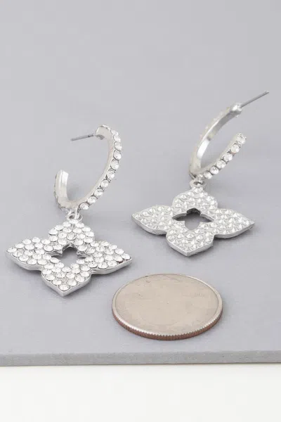 Fashnzfab Bejeweled Flower Earrings In Multi