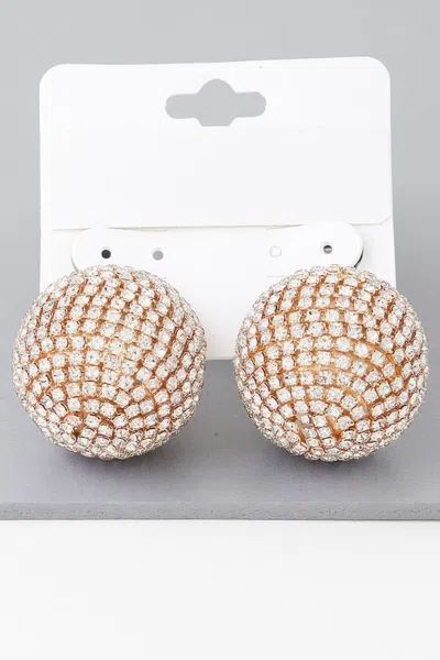 Fashnzfab Bejeweled Rhinestone Disco Earrings In Multi