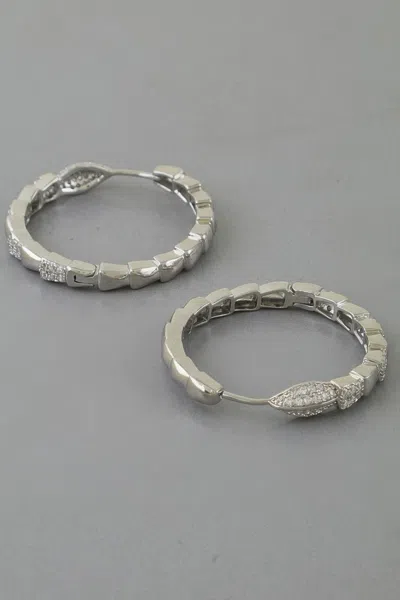 Fashnzfab Bejeweled Snake Scale Hoop Earrings In Pattern