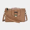Fashnzfab Belt Buckle Pointed Wristlet Clutch / Crossbody Bag In Brown