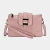 Fashnzfab Belt Buckle Pointed Wristlet Clutch / Crossbody Bag In Pink