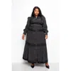 Fashnzfab Belted Shirt Dress With Ruffle Detail In Black
