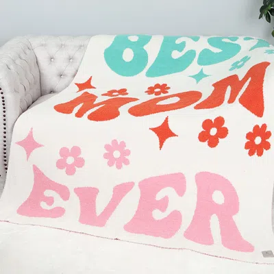 Fashnzfab Best Mom Ever Reversible Throw Blanket