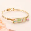 Fashnzfab Bff Enamel Heart Charm Message Hook Bracelet Two Tone In Multi