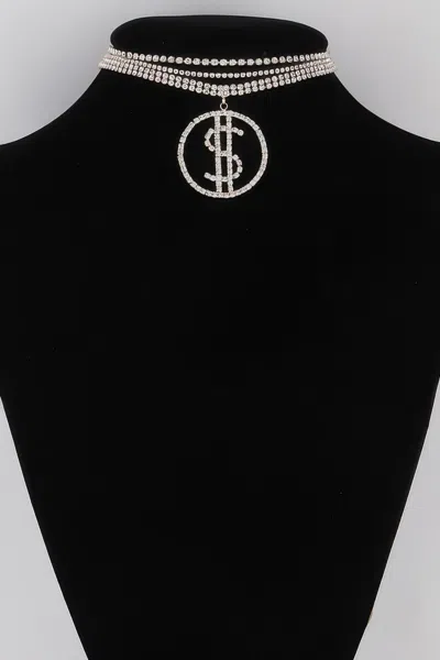 Fashnzfab Big Money Choker Necklace In Multi