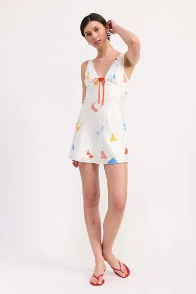 Fashnzfab Bikini Print Satin Mini Dress