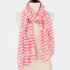 Fashnzfab Bird Stripe Print Scarf In Pink