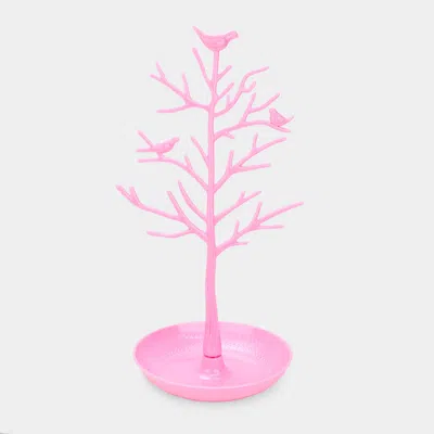 Fashnzfab Bird Tree Jewelry Holder Display Stand In Pink