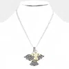 Fashnzfab Blessed Antique Metal Angel Pendant Necklace In Gray