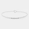 Fashnzfab Blessed Message Thin Brass Metal Hook Bracelet Rhodium In Metallic