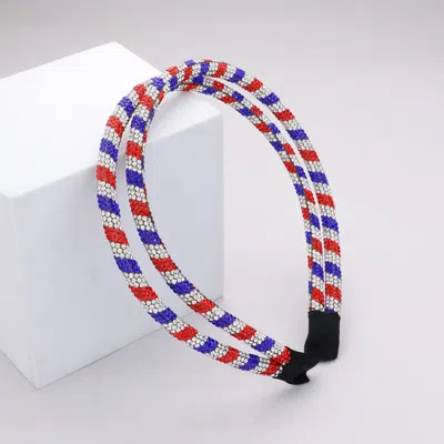 Fashnzfab Bling American Usa Flag Headband In Multi