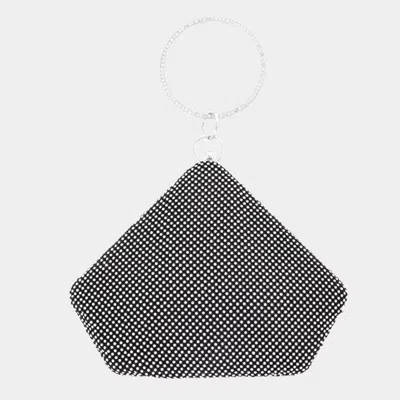 Fashnzfab Bling Angled Evening Tote / Crossbody Bag In Black