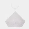 Fashnzfab Bling Angled Evening Tote / Crossbody Bag In Silver