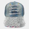 Fashnzfab Bling Arrow Baseball Cap In Blue