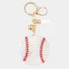 Fashnzfab Bling Baseball Tassel Keychain In Gold