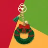 Fashnzfab Bling Bow Wreath Tassel Keychain In Green