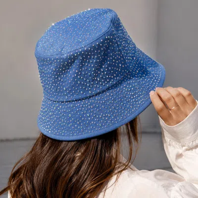 Fashnzfab Bling Bucket Hat In Blue
