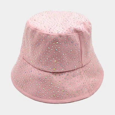 Fashnzfab Bling Bucket Hat In Pink