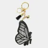 Fashnzfab Bling Butterfly Tassel Keychain In Black