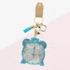 Fashnzfab Bling Clock Tassel Keychain In Blue