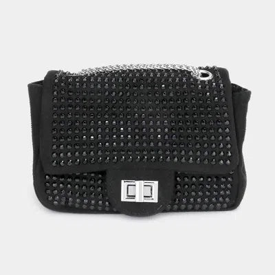 Fashnzfab Bling Crossbody Bag In Black