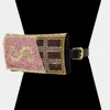 Fashnzfab Bling Dollar Sign Chocolate Fanny Pack / Belt / Crossbody Bag In Pink