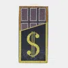 Fashnzfab Bling Dollar Sign Chocolate Vertical Clutch Bag In Black