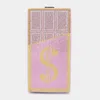 Fashnzfab Bling Dollar Sign Chocolate Vertical Clutch Bag In Pink