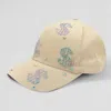 Fashnzfab Bling Dollar Sign Patterned Baseball Cap In Sand