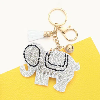 Fashnzfab Bling Elephant Tassel Keychain In Gold