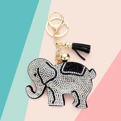 Fashnzfab Bling Elephant Tassel Keychain In Multi