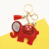 Fashnzfab Bling Elephant Tassel Keychain In Red
