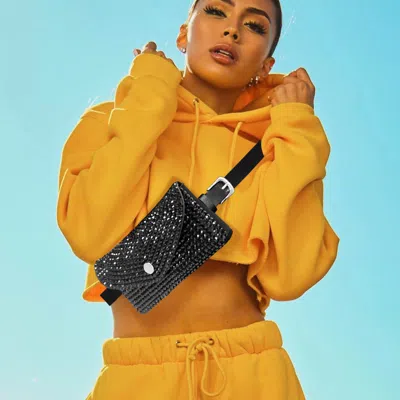 Fashnzfab Bling Envelope Belt Bag / Crossbody Bag In Multi