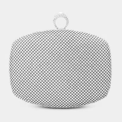 Fashnzfab Bling Evening Clutch / Crossbody Bag In Silver