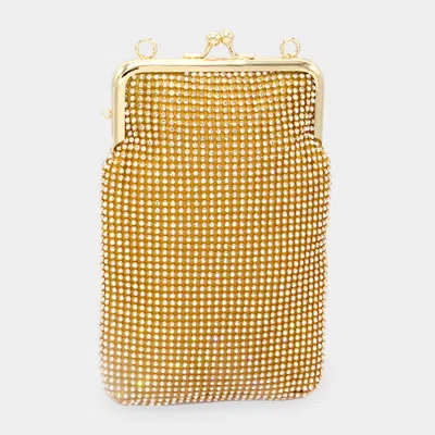 Fashnzfab Bling Evening Crossbody Bag In Gold