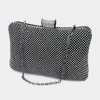 Fashnzfab Bling Evening Tote / Clutch / Crossbody Bag In Black