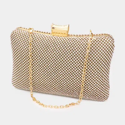 Fashnzfab Bling Evening Tote / Clutch / Crossbody Bag In Gold