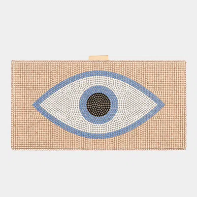 Fashnzfab Bling Evil Eye Box Evening Clutch Bag / Crossbody Bag In Pink