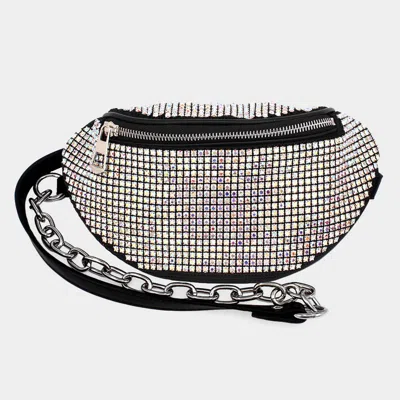 Fashnzfab Bling Faux Leather Crossbody Bag In Multi