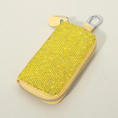 Fashnzfab Bling Faux Leather Key Wallet In Yellow