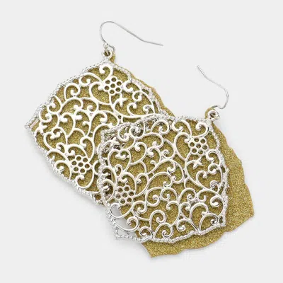 Fashnzfab Bling Filigree Petal Metal Dangle Earrings In Multi