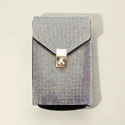 Fashnzfab Bling Flap Crossbody Phone Purse In Blue