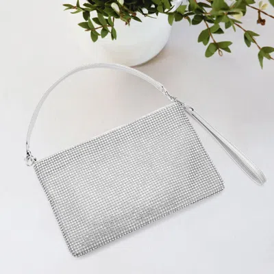 Fashnzfab Bling Flat Clutch / Crossbody Bag In Silver